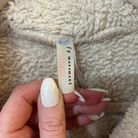 FP Movement Dazed High Neck Sherpa Jacket Cream Ivory Women’s Size Small - Picture 3 of 7